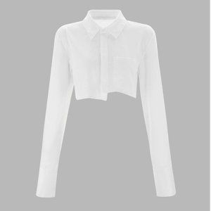 Raw Edge Cropped Shirt
